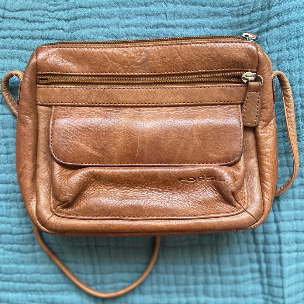Fossil Brown Leather Shoulder Bag